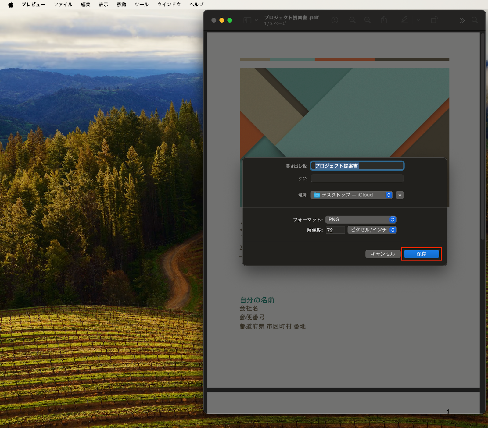 MacのプレビューアプリでPDFを画像保存3